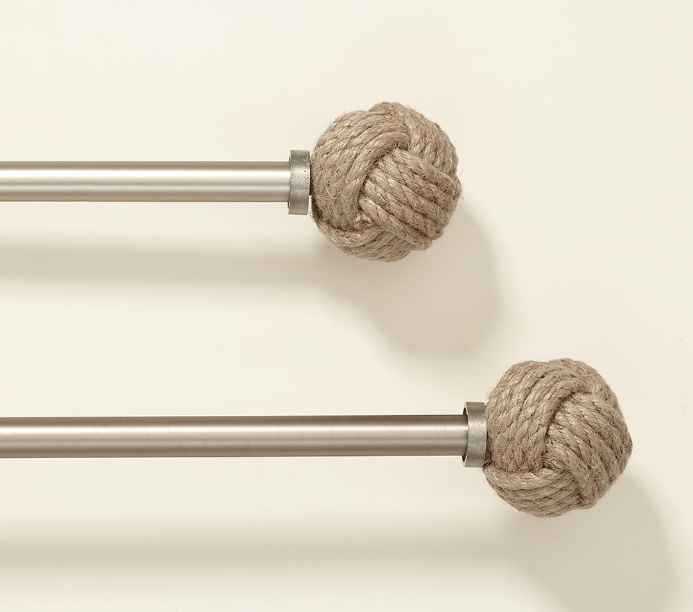 Metal Rod & Rope Finial Set
